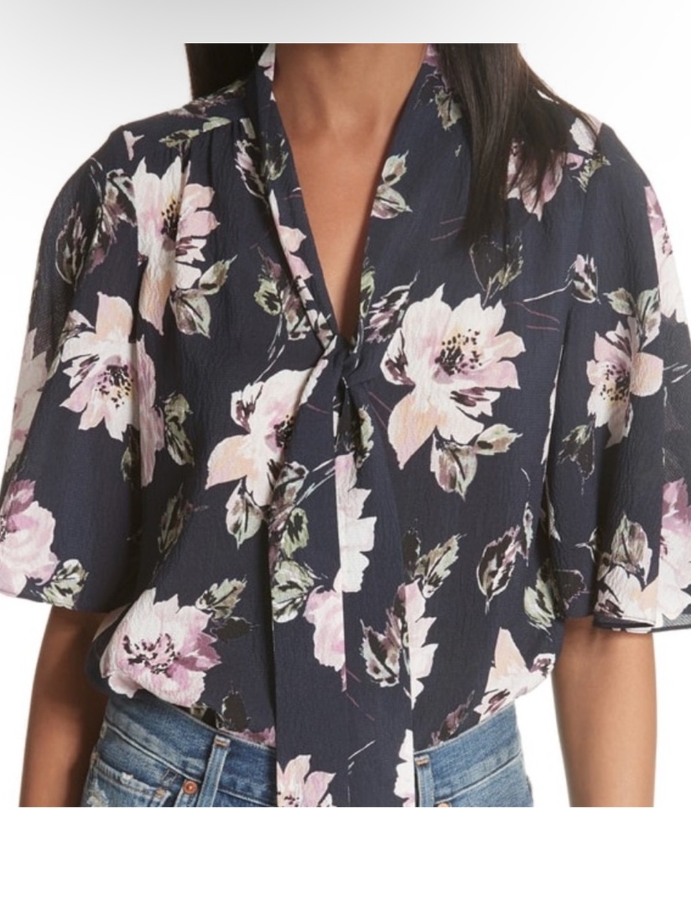Magnolia Stretch Silk Tie Front
Top